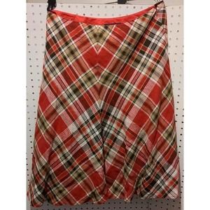 Jones New York Signature Red Plaid Skirt Size 12